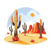 A flat illustration of an autumn forest scene vector