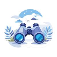 An illustration of binoculars in flat style vector