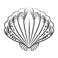 Seashell icon in doodle style vector