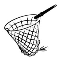 Fishing net icon in doodle style vector