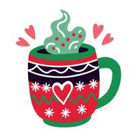 A flat sticker of festive teacup vector