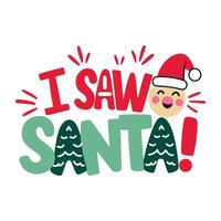 A flat sticker of santa typography vector
