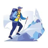snow mountain range with a serene lake in the foreground vector