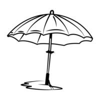 Hand drawn icon of a beach umbrella vector
