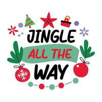 A flat sticker of festive typography vector