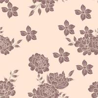Hand Drawn Anemone Rose Seamless Pattern vector