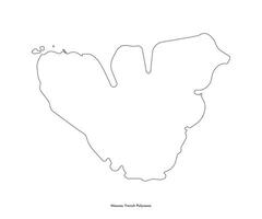 isolated simplified illustration icon with black outline silhouette of Moorea island map. Part of French Polynesia. White background vector