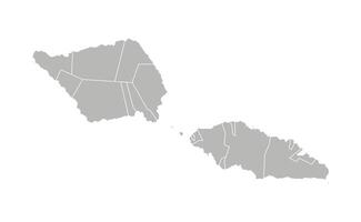 isolated illustration of simplified administrative map of Samoa. Borders of the districts, regions. Grey silhouettes. White outline vector