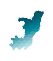 isolated illustration icon with simplified blue silhouette of Republic of the Congo map. Polygonal geometric style. White background. vector