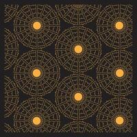 Golden Starburst Pattern on Black Background vector