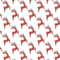 Red Reindeer Christmas Pattern on White Background vector
