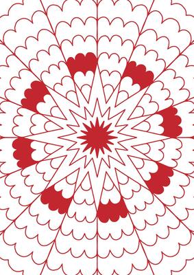 Red and White Mandala Style Christmas Pattern
