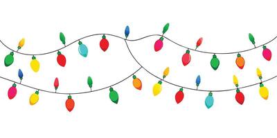 A string of christmas lights with different colors vector