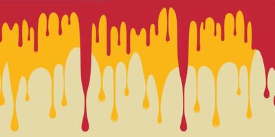 A red and yellow background with dripping paint vector