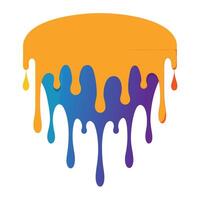 A logo with a dripping paint on it vector