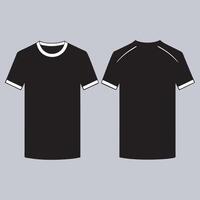 Black t - shirt template, front and back view vector