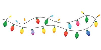 A string of christmas lights with many different colors vector