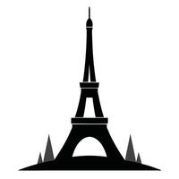 The eiffel tower is shown in black and white vector