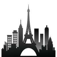 A silhouette of the eiffel tower in paris vector