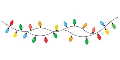 A string of christmas lights with different colors vector