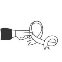hand pointing to ribbon icon illustration design vector