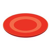 A red plate with a circular hole in it vector