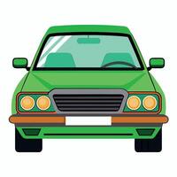 A green car on a white background vector