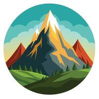 Mountain landscape with trees and mountains vector