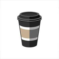 A coffee cup with a lid on a white background vector