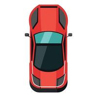 Top view of a red sports car on a white background vector
