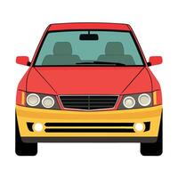 A red car on a white background vector
