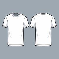 White t - shirt template template, blank front and back vector