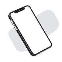 An illustration of a smartphone with a blank screen vector