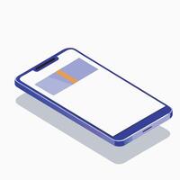A smartphone with a credit card on the screen vector