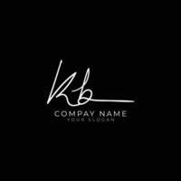 KB initial letter handwriting signature style monogram logo design template vector