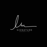 LM initial letter handwriting signature style monogram logo design template vector