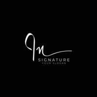 I N initial letter handwriting signature style monogram logo design template vector