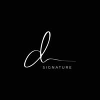 d initial letter handwriting signature style monogram logo design template vector