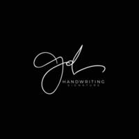 GD initial letter handwriting signature style monogram logo design template vector