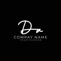 da initial letter handwriting signature style monogram logo design template vector