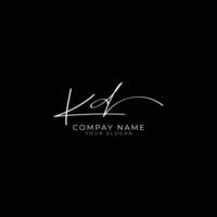 KD initial letter handwriting signature style monogram logo design template vector