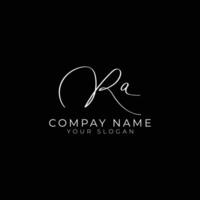 r a initial letter handwriting signature style monogram logo design template vector