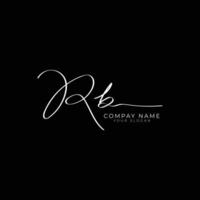 r b initial letter handwriting signature style monogram logo design template vector