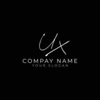 u x initial letter handwriting signature style monogram logo design template vector