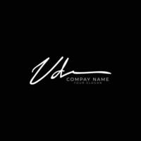 VD initial letter handwriting signature style monogram logo design template vector
