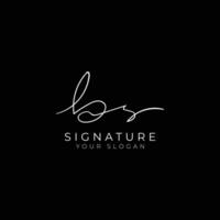 bs initial letter handwriting signature style monogram logo design template vector