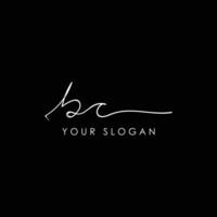 b c initial letter handwriting signature style monogram logo design template vector