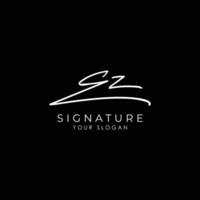 e z initial letter handwriting signature style monogram logo design template vector