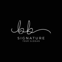 bb initial letter handwriting signature style monogram logo design template vector