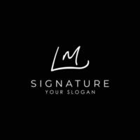 LM initial letter handwriting signature style monogram logo design template vector